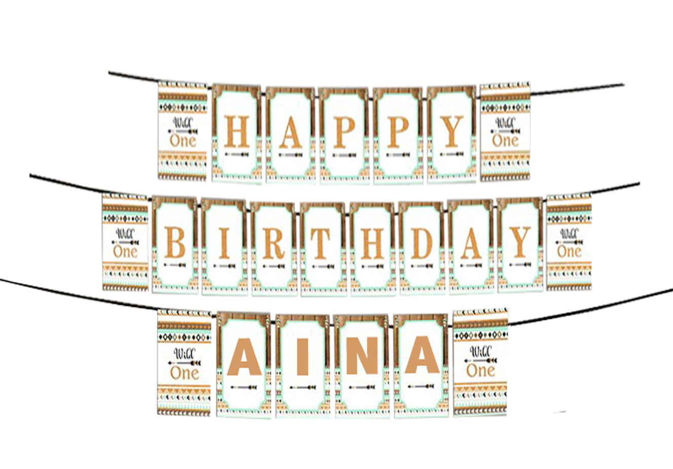 Personalized Wild One Boys Banner For Birthday Decoration I Happy Birthday Banner