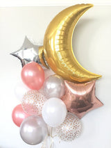 18 Inch Gold Moon Balloons, Moon Shaped Balloons ,Baby Shower /Baby Arrival Party Balloons
