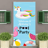 Pool Party Customized Welcome Banner Roll up Standee (with stand)