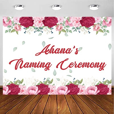 Naming Ceremony Girl Backdrop Banner Decoration
