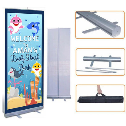 Baby Shark Customized Welcome Banner Roll up Standee (with stand)