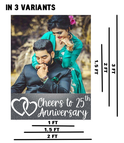 25th Anniversary Party Selfie Photo Booth Frame & Props
