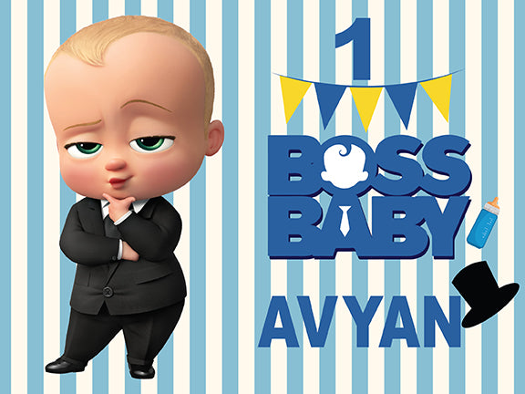 Personalize Boss Baby Birthday Backdrop Banner