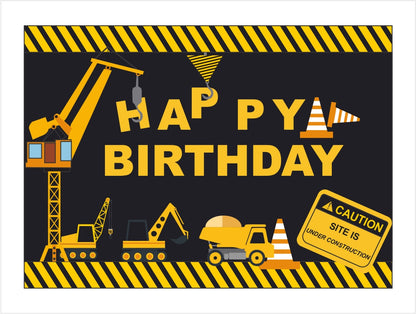 Construction Birthday Party Backdrop