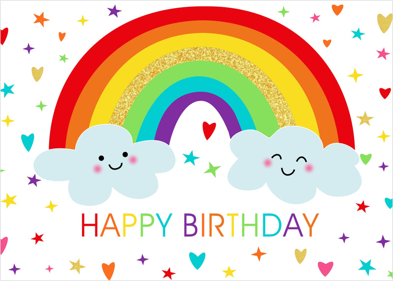 Rainbow  Theme Birthday Party Decoration Kit with Backdrop & Balloons