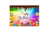 Candy Land Theme Birthday Party Decoration Kit with Backdrop & Balloons