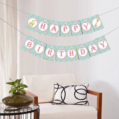 Alice Tea Party Theme Birthday Party Banner for Decoration
