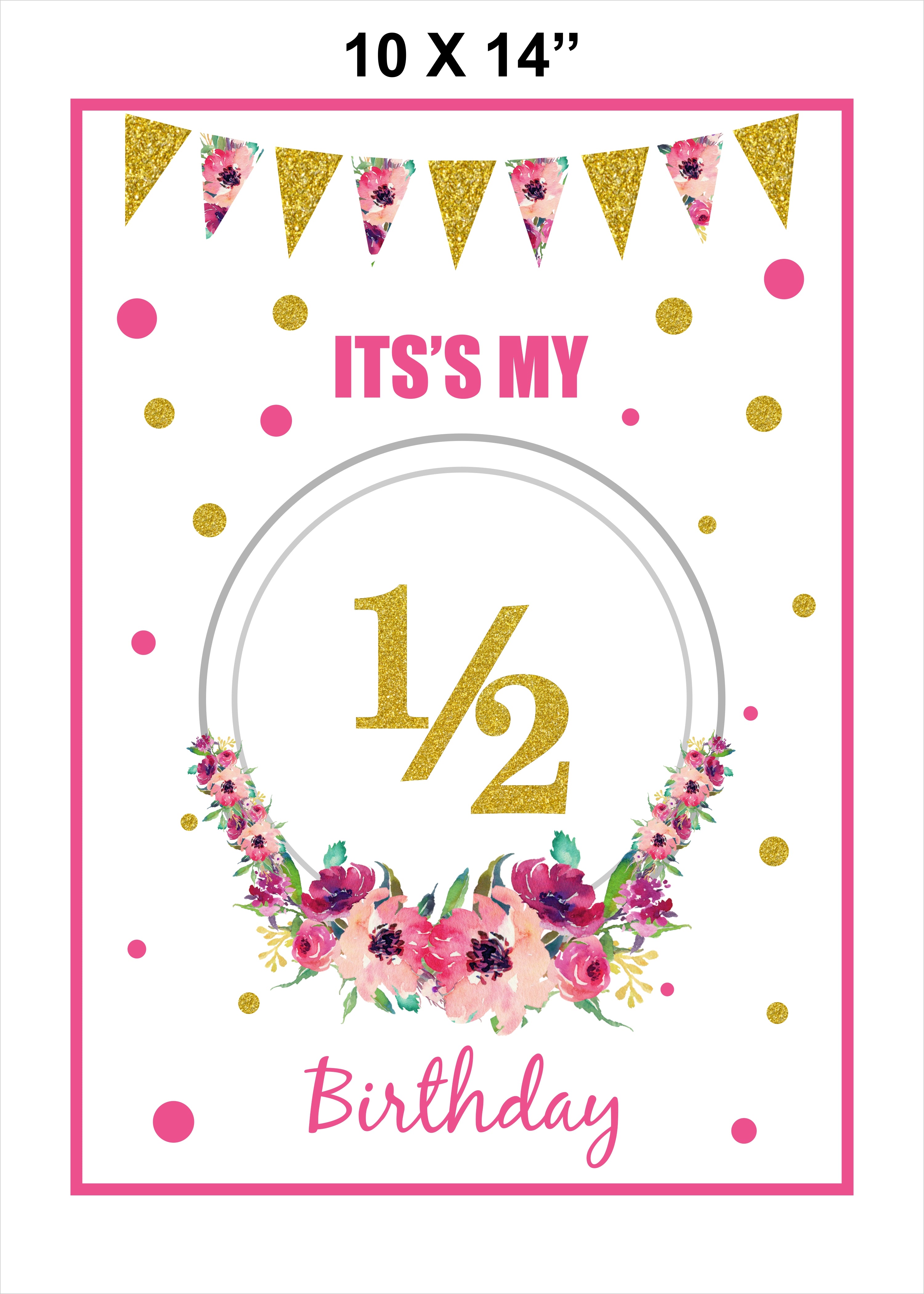 Buy Half Birthday girl Party Decoration Poster | Party Supplies ...