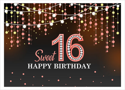 16th Birthday Party Backdrop 