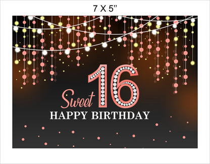 16th Birthday Party Backdrop 