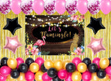 Flamingo Theme Birthday Party Decoration Kit with Backdrop & Balloons