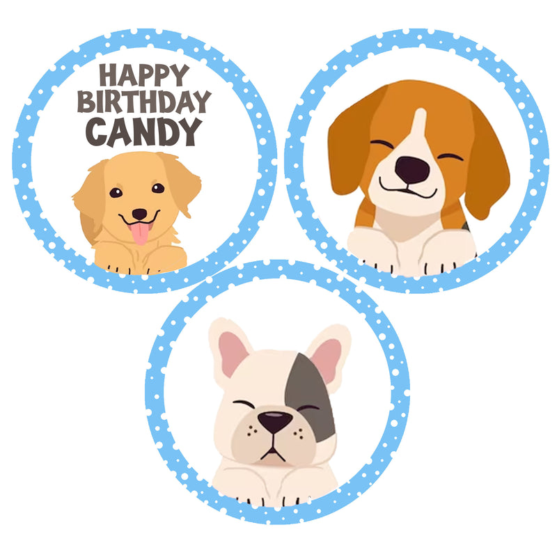 Dog Theme Birthday Party Cupcake Toppers