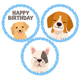 Dog Theme Birthday Party Cupcake Toppers