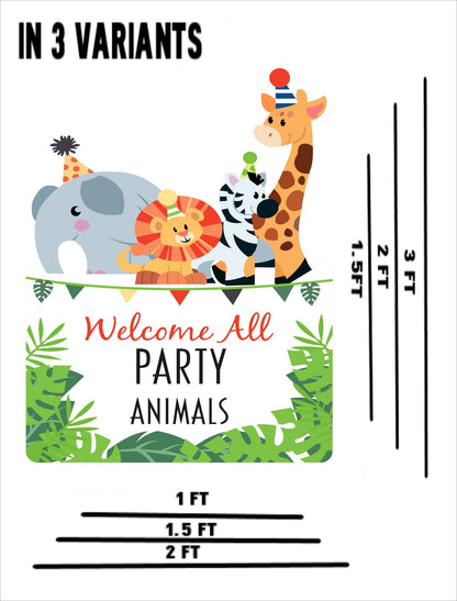 Jungle Theme Birthday Party Welcome Board