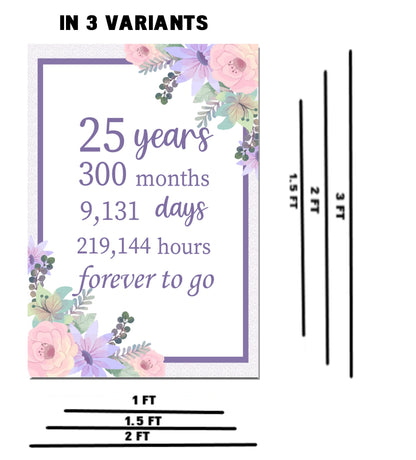 25Th Anniversary Or Silver Jubilee Floral Party Welcome Board