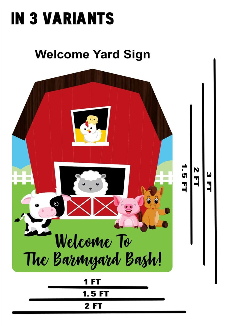 Farm Animal Theme Birthday Party Welcome Board