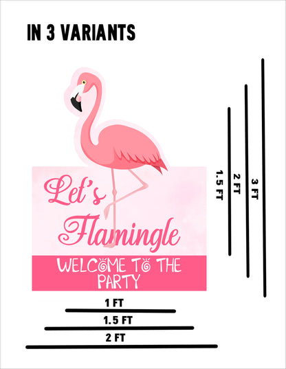 Flamingo Theme Birthday Party Welcome Board