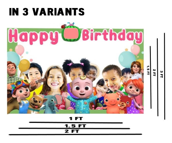 Cocomelon Theme Birthday Party Selfie Photo Booth Frame