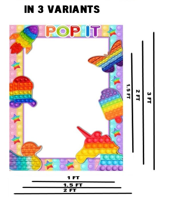 Pop It Theme Birthday Party Selfie Photo Booth Frame & Props