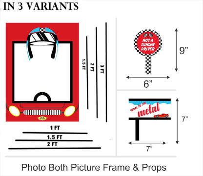 Cars Birthday Party Selfie Photo Booth Frame & Props