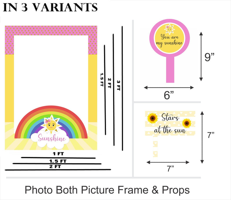 Sunshine Theme Birthday Party Selfie Photo Booth Frame & Props