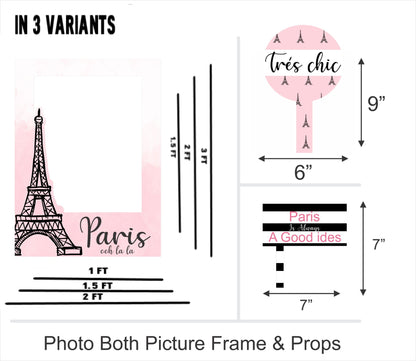 Oh La La Paris Theme Birthday Party Selfie Photo Booth Frame & Props