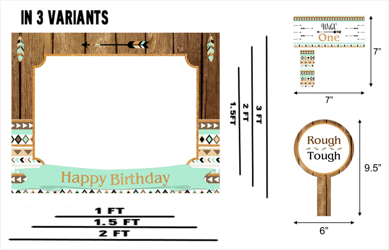 Wild One Birthday Party Selfie Photo Booth Frame & Props