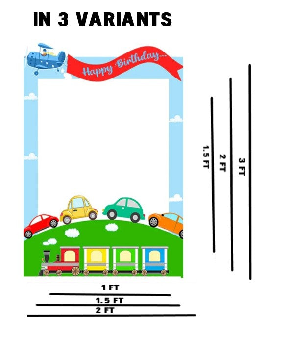 Transport Theme Birthday Party Selfie Photo Booth Frame & Props