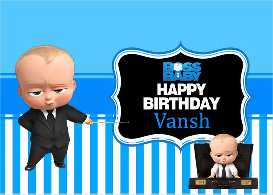 Personalize Boss Baby Birthday Party Backdrop Banner