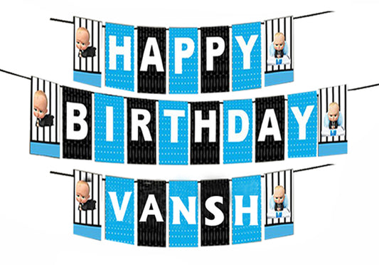 Personalized Boss Baby Banner For Birthday Decoration I Happy Birthday Banner