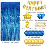 Blue And Gold Birthday Banner Decorations Combo