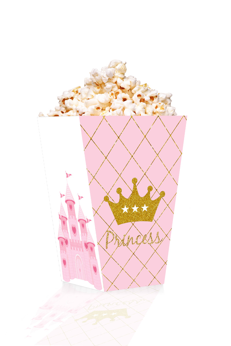 Crown Princess-Girls Popcorn Box Birthday Decoration (Pack Of 10)