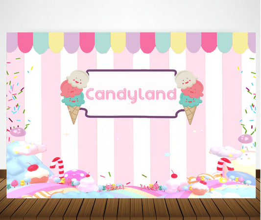 Candy Land Theme Birthday Party Backdrop