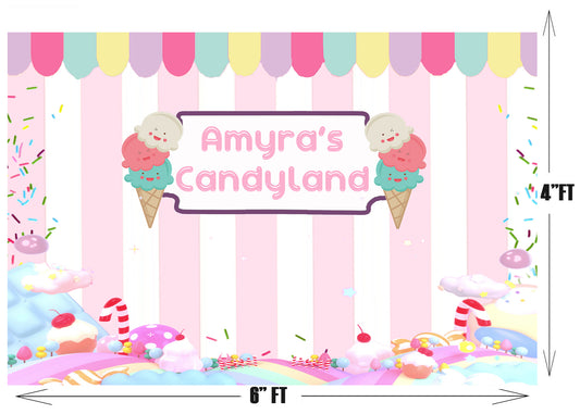 Personalize Ice Cream Backdrop Banner