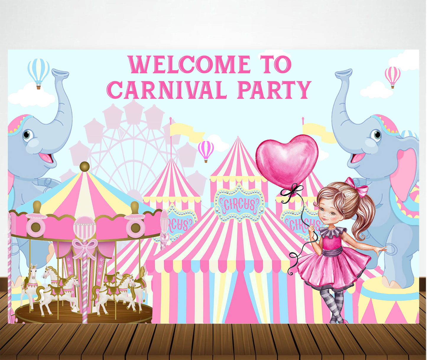 Carnival Theme Birthday Party Backdrop for Decoration