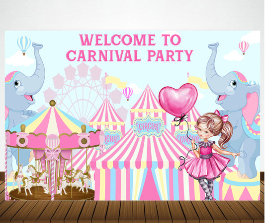 Carnival Theme Birthday Party Backdrop for Decoration