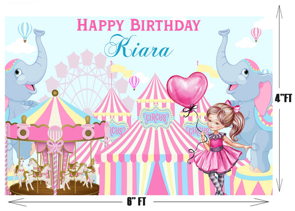 Personalize Circus Backdrop Banner