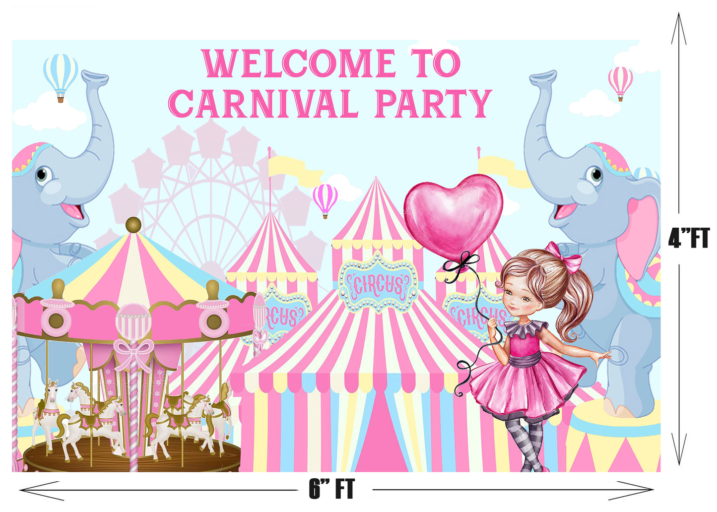 Carnival Theme Birthday Party Backdrop for Decoration
