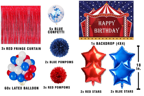 Carnival Theme Birthday Party Complete Decoration Kit