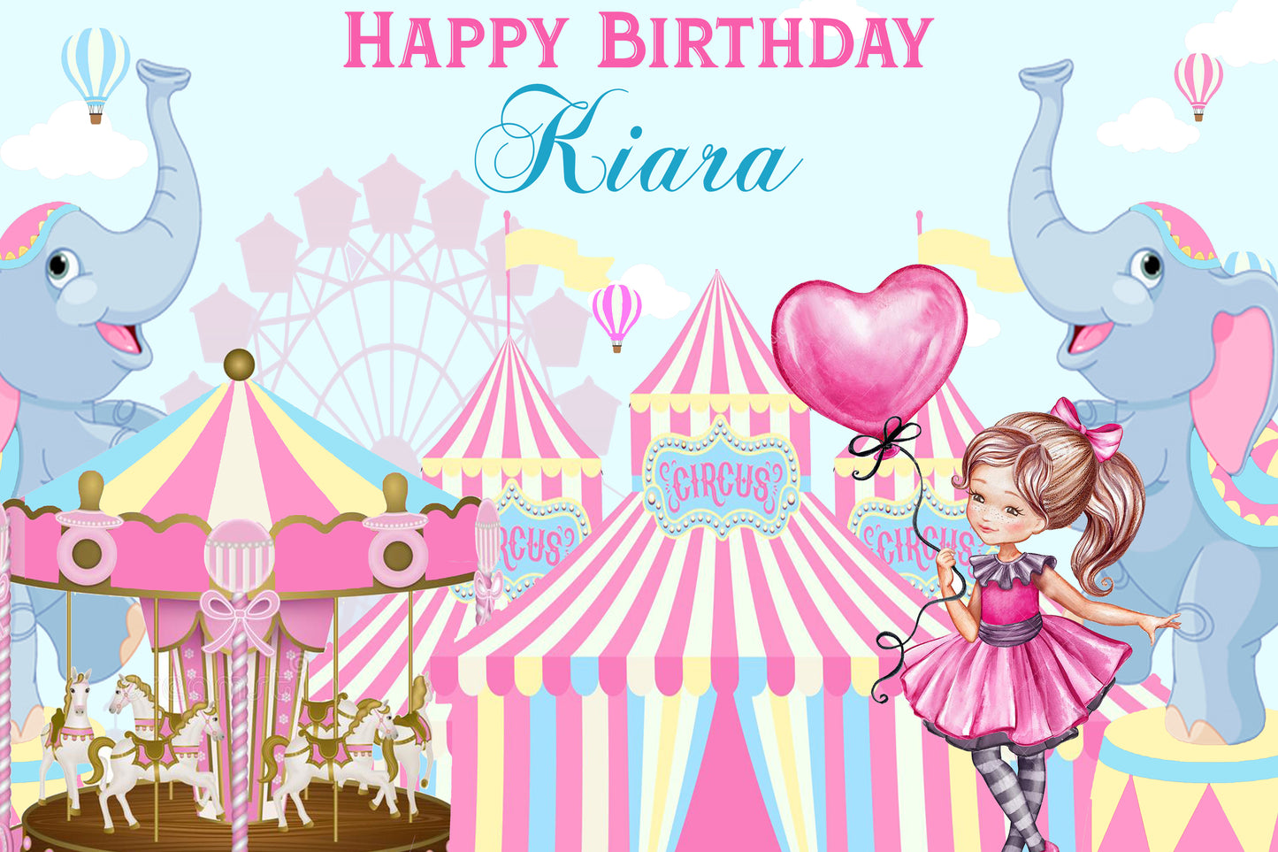 Personalize Circus Backdrop Banner