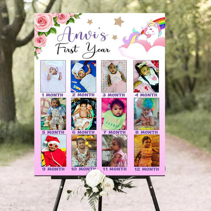 Unicorn Customized Chalkboard/Milestone Board for Kids Birthday Party
