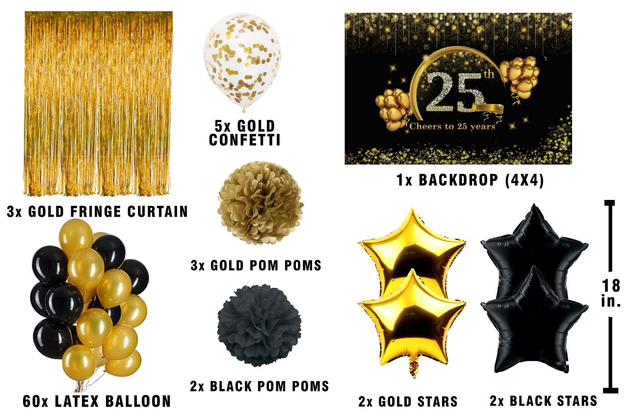 25th Anniversary Party Complete Decoration Kit 