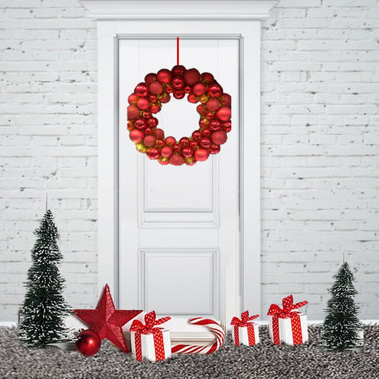 Christmas Wreath, 12 Inch Traditional Christmas, Artificial Decorative Wreath -1 Pc