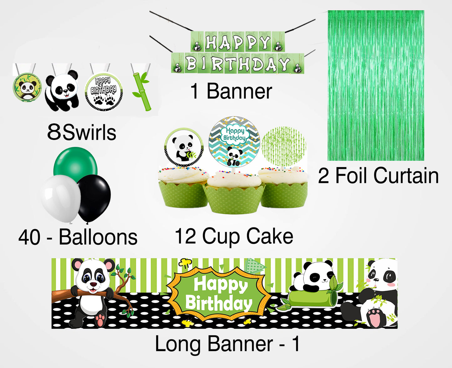 Panda Theme Birthday Party Decoration Kit