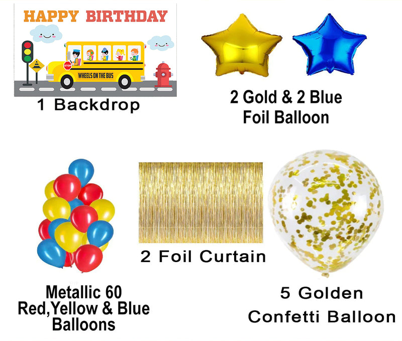 Wheels on the Bus Theme Birthday Party Complete Party Set