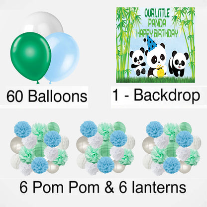 Panda Theme Birthday Party Complete Decoration Kit