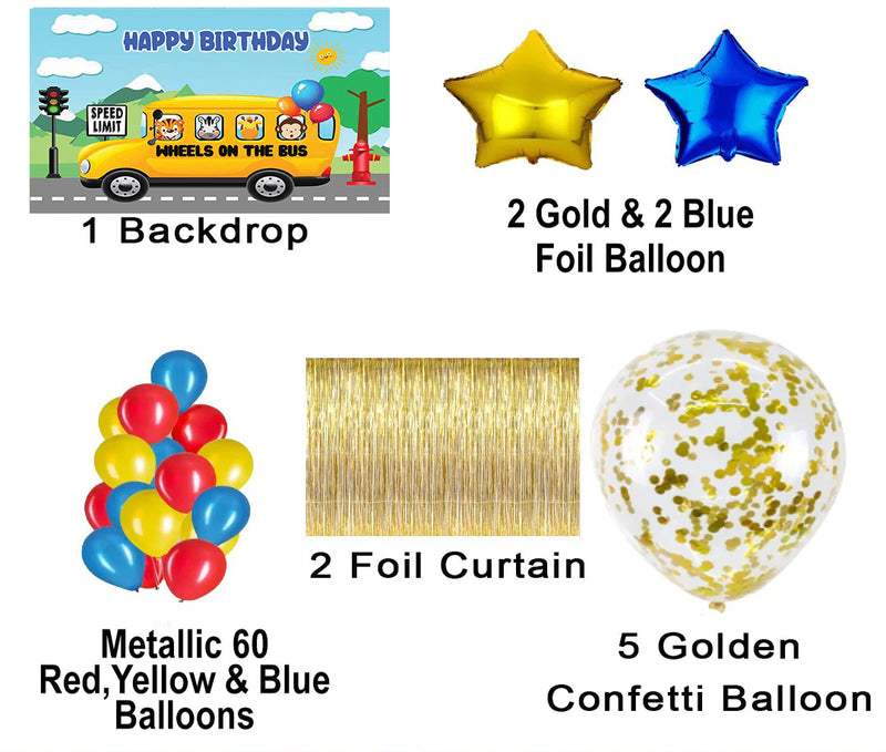 Wheels on the Bus Theme Birthday Party Complete Party Set