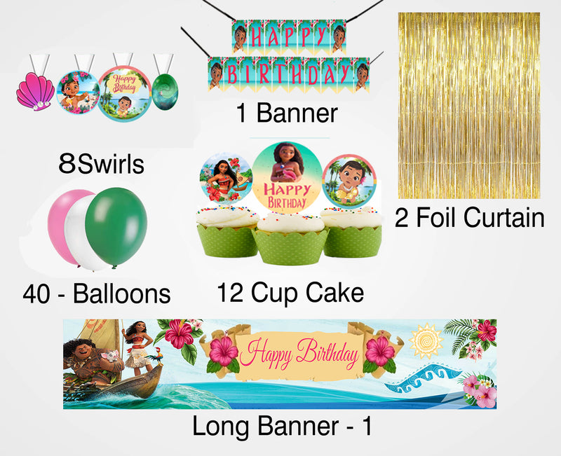 Moana Theme Birthday Party Decoration Kit