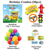 Wheels on the Bus Theme Party Complete Set for Decoration