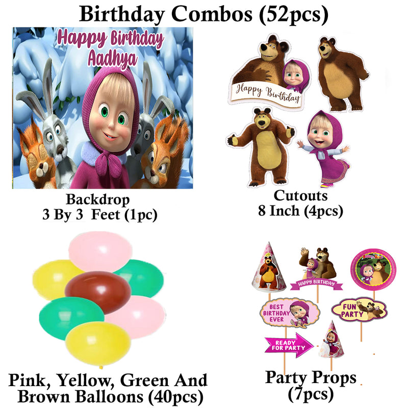 Masha and The Bear Theme Party Complete Set for Decoration